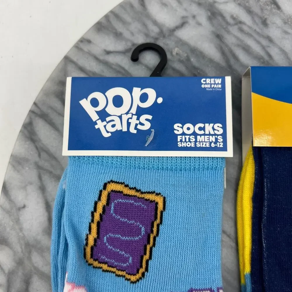 Pop Tarts, Kraft Mac & Cheese, Bubble Yum‎ Crew Socks Mens 6-12 Novelty 3 Pairs